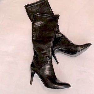 COLE HAAN BLACK LEATHER TALL BOOTS